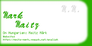 mark maitz business card