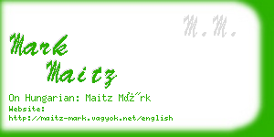 mark maitz business card